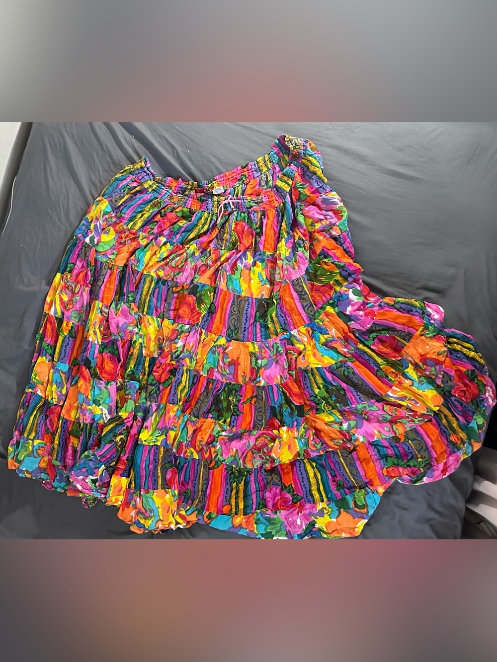 Vibrant Multicolor Tiered Boho Skirt